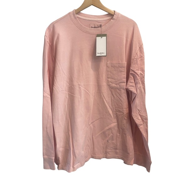 Goodfellow & Co Other - Goodfellow & Co Mens XL Long Sleeve Pocket T-Shirt Light Pink Crew Neck NWT